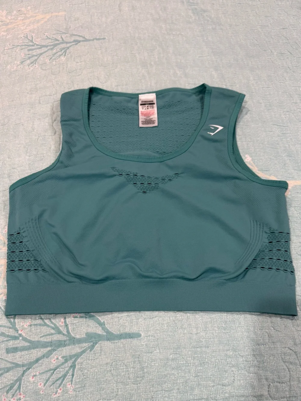 Gymshark Seamless Sports Bra Crop Top — Teal XXL